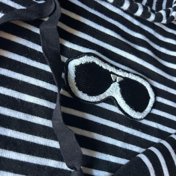 Karl Lagerfeld Striped Hoodie – XS – Iconic Sunglasses Embroidery – Super Soft! - Picture 5 of 9